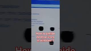 #Adarsh. | How to Unhide Desktop Icons.In Windows 7