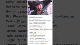 Bollywood Actor Amjad Khan ji ki Biography #shorts #short #viral #youtubeshorts #shortvideo
