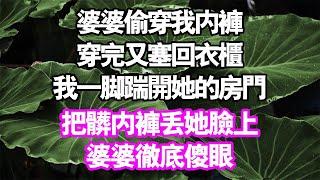 婆婆偷穿我內褲，穿完又塞回衣櫃！我一腳踹開她的房門把髒內褲丟她臉上。我一招，婆婆徹底傻眼#中老年頻道 #故事 #家庭