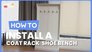 How to Install the 3-in-1 Hall Tree Coat Rack Shoe Bench  | HU10154 #costway #howto