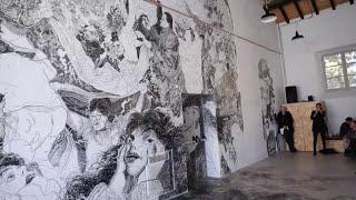 Reggio Emilia: alla Polveriera c'è Epopteia, la gigantesca opera disegnata a mano libera