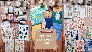 New stationery unboxing (summer stationery haul, Moomin shop, Journal pages, Stickers Vanilka etc.)