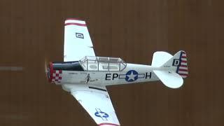 Big ultralight AT 6 Texan flown indoors at Mannheim