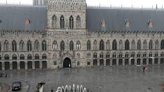 View from the window of hotel Regina, Grote markt, Ieper, Belgium