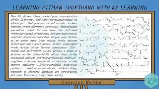 Exercise No.166 @ 80 WPM - Pitman Shorthand Dictation - KZ Learning