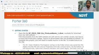 Excel  Modules 8-11: SAM Capstone Project 1a Porter 360 | Excel  Modules 8-11: SAM Capstone