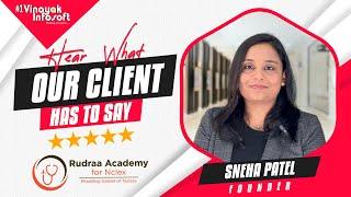 Rudraa Academy for Nclex Testimonial | Vinayak InfoSoft Website and SEO Service Review