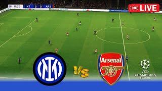 LIVE : INTER MILAN vs ARSENAL | UEFA Champions League 24/25 | Full Match | PES Game Simulation