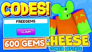 *NEW* ALL WORKING CODES in CHEESE TD CODES! ROBLOX CHEESE TD CODES!