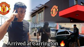 Welcome to Man United , Diego Leon ARRIVES at Carrington training complex for first medicals ...