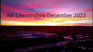 Blood-red sunset over NE Lincolnshire, December 2023