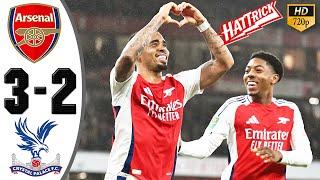 Arsenal vs Crystal Palace 3-2 Highlights & All Goals | EFL Cup 2024  Gabriel Jesus Hat-Trick