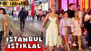 Turkey Istanbul at Night: Istiklal Street Walking Tour & Top Street Foods  Video 4K