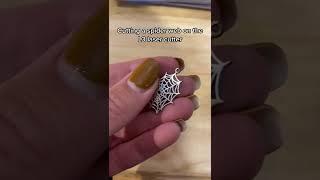 Sterling silver spider web made on the L3 laser machine