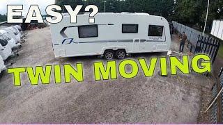 Caravan twin axle mover. How does a 4wd motor mover turn.