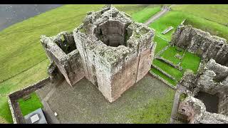 Drone shot Brough Castle fly over