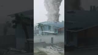 Hurricane vs Tornado Rips Roof off House