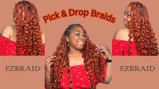 VIRAL Pick And Drop Braids on Short/Medium Natural Hair using EZBraid Hair
