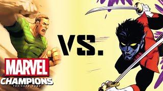 Nightcrawler vs. Sandman: Marvel Champions Gameplay