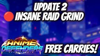 DOING RAIDS WITH ALL OF YOU IN ANIME DEFENDERS | FREE CARRY!!