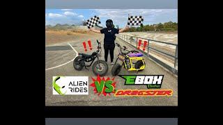 Ebox Dragster Vs Alien Rides Atom **MINI BIKE RACE**