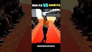 REAL P.G VS GAME P.G  | Indian Bikes Driving 3d Short  | #shorts