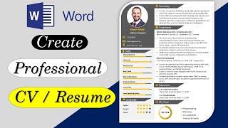 How to Create Professional Resume in 10 Minutes | Awesome Resume in MS Word