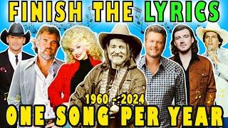 Finish The Lyrics - One Song per Year Country Songs  1960 - 2024 | Country Hits Music Quiz 