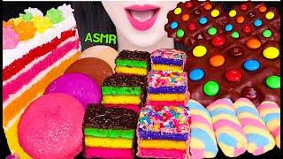 ASMR RAINBOW DESSERTS *CAKE POP, STAR CANDY, M&M'S CHOCOLATE WAFFLE, MARSHMALLOWS 먹방 JANE ASMR 제인