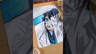 Drawing Muichiro Tokito  DEMON SLAYER || Stained Art  #shorts #drawing #demonslayer