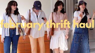 everything I thrifted in February!! thrift haul and try on