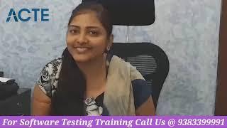 ACTE Software Testing Training Student Review | Software Testing Training in ACTE Tambaram