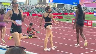 Crash at the Finish!!! Heptathlon 200m 2024 U.S. Olympic Trials, Heat 1