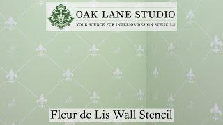 ️ Fleur de Lis Pattern Wall Stencil Repeat ️ | Oak Lane Studio