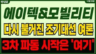 [에이텍 주가전망][에이텍모빌리티] 다시 불거진 조기대선 여론 3차파동 시작은 '여기'서부터 시작됩니다 #에이텍 #에이텍모빌리티 #정치테마주