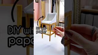 DIY Miniature Barstool - Made WITH (recycled!) PAPER ️ #dollhouse #miniatures #barbiediy