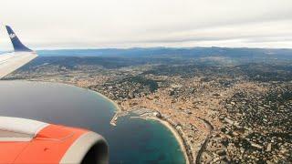 WING VIEW | Air Serbia Embraer 195 (YU-ATB) Scenic Approach And Landing In Nice Côte d'Azur Airport