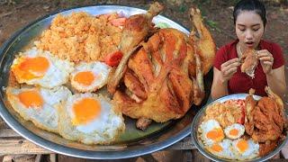 Cooking chicken crispy with rice and egg recipe - Amazing cooking