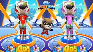 TALKING TOM HERO DASH - NEW COLOUR BEN vs CYBER RACCOON FIGHT AT CITY IOS ANDROID GAMEPLAY