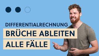 Brüche ableiten, Alle Fälle | x im Zähler, x im Nenner, x im Zähler und Nenner (Quotientenregel)