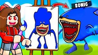 Drawing Makes Real SHIN SONIC in Roblox !!