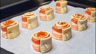 Perfect appetizer idea in puff pastry in 3 minutes! I make it every weekend!