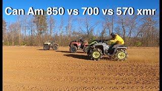 Drag Racing a Can Am 850 vs 570 XMR against the all new 2024 Outlander 700 XMR.  Fair Race?