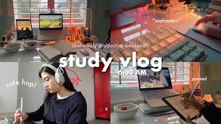 48 HR STUDY VLOG ᯓᡣ𐭩 extremely productive weekend, slow mornings, library + cafe pomodoro ️