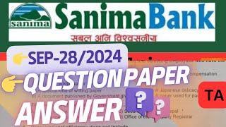  𝗕𝗮𝗻𝗸 𝐄𝐱𝐚𝐦 -28,2024 𝗤𝗨𝗘𝗦𝗧𝗜𝗢𝗡 #𝐒𝐨𝐥𝐮𝐭𝐢𝐨𝐧 | 𝐓𝐑𝐀𝐈𝐍𝐄𝐄 𝐀𝐒𝐒𝐓. 𝐒𝐀𝐍𝐈𝐌𝐀 𝐐𝐒𝐍 𝐒𝐎𝐋𝐔𝐓𝐈𝐎𝐍 #𝕊𝕒𝕟𝕚𝕞𝕒𝕓𝕒𝕟𝕜