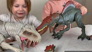 Распаковка динозавра Спинозавра Юрксикй период Mattel Jurassic World Ник Тим Йорк Рукозавр Митя