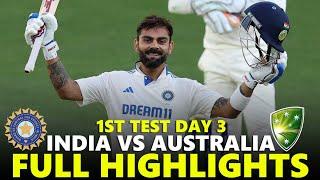 India vs Australia Full Highlights 1st Test 2024 Day 3 | IND VS AUS