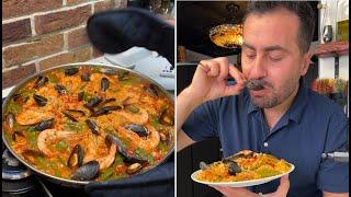 بايلا المأكولات البحرية. أطيب أكلة أسبانية [Best Spanish Paella Recipe]