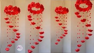 Wind chime tutorial/ DIY Wall decor/ Rose windchime/ Paper rose wallhanging/ Home decor /Paper craft