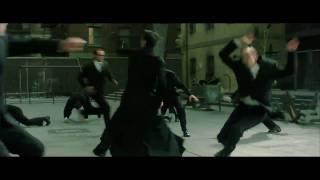 Matrix Reloaded Neo fighting in slow motion HD